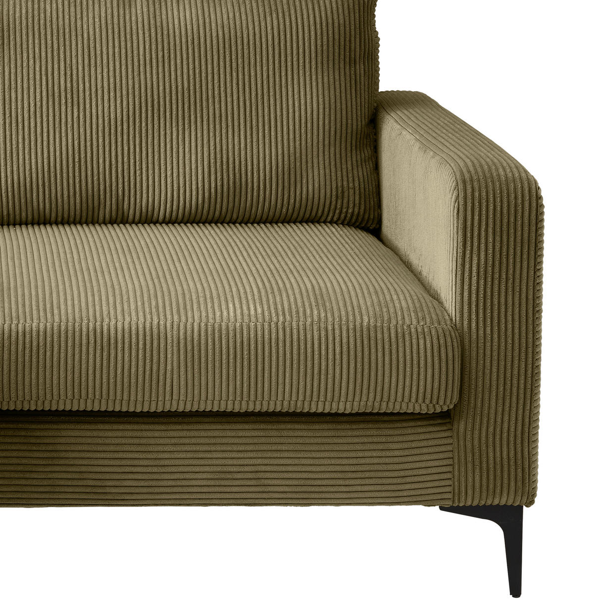 CloseUp von Livetastic ECKSOFA Eliza Olivgrün Cord.