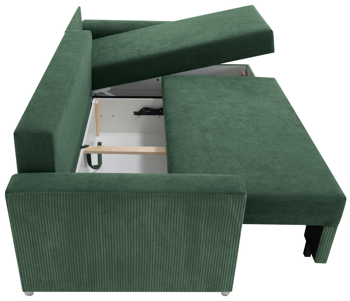 Freisteller von Livetastic ECKSOFA Grün Cord, Mikrofaser.