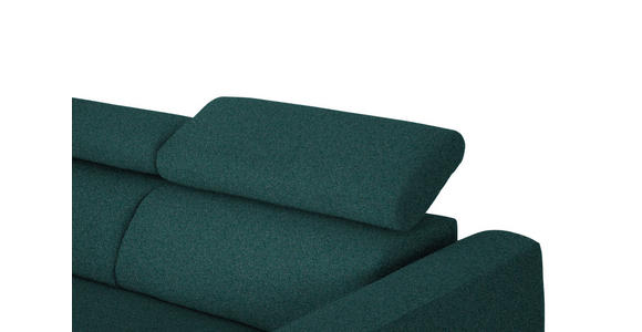 ECKSOFA in Struktur Petrol 205/280 cm - Petrol/Schwarz, Design, Textil/Metall (205/280cm) - Xora