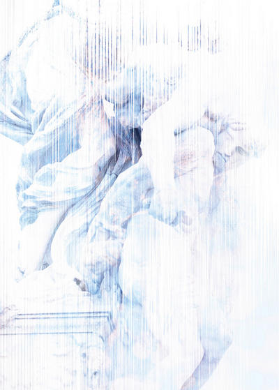 Xora Fototapete Blau, Weiß 200x280 cm