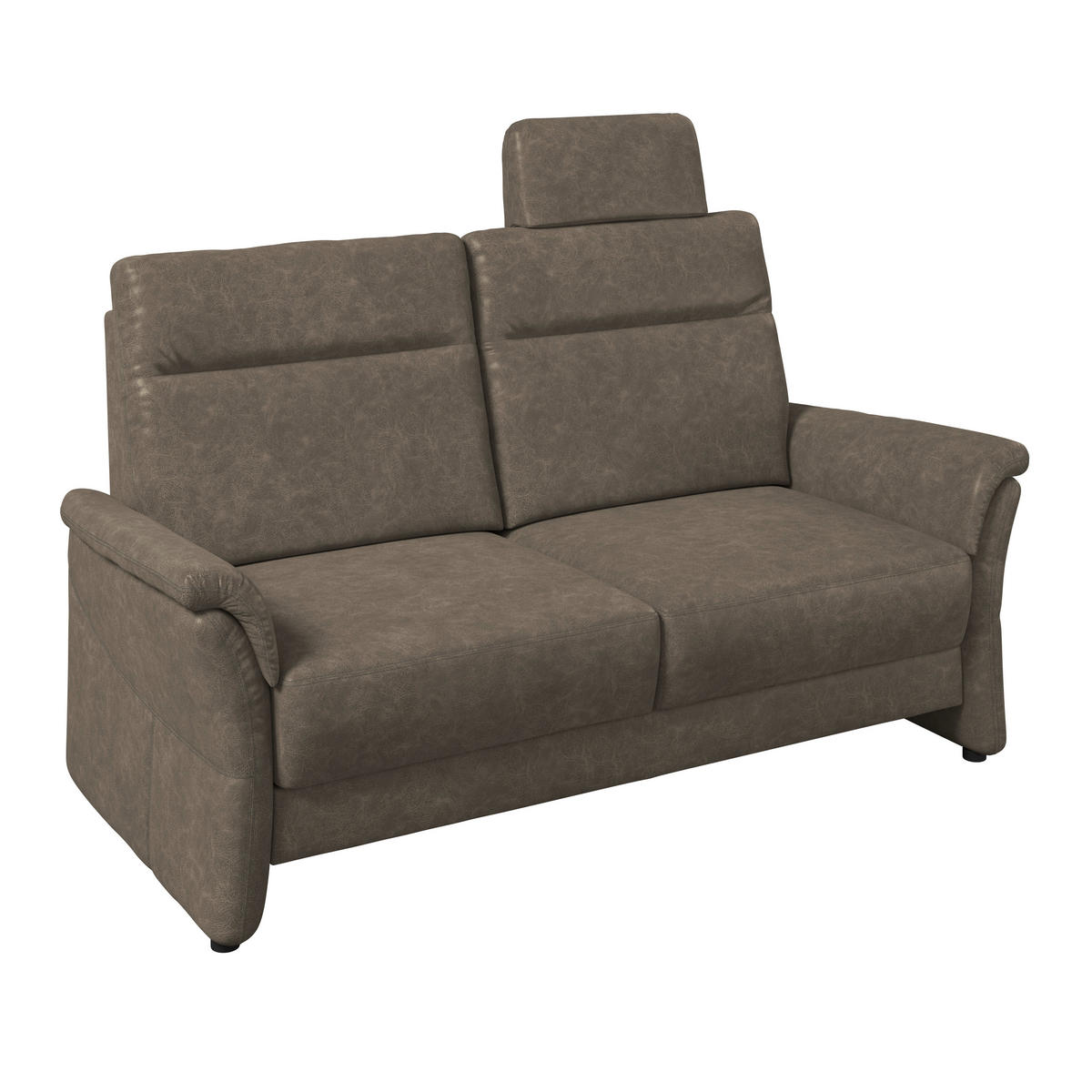 2,5-SITZER Mikrofaser Graubraun  - Graubraun/Schwarz, Konventionell, Kunststoff/Textil (170/99/91cm) - Elegando