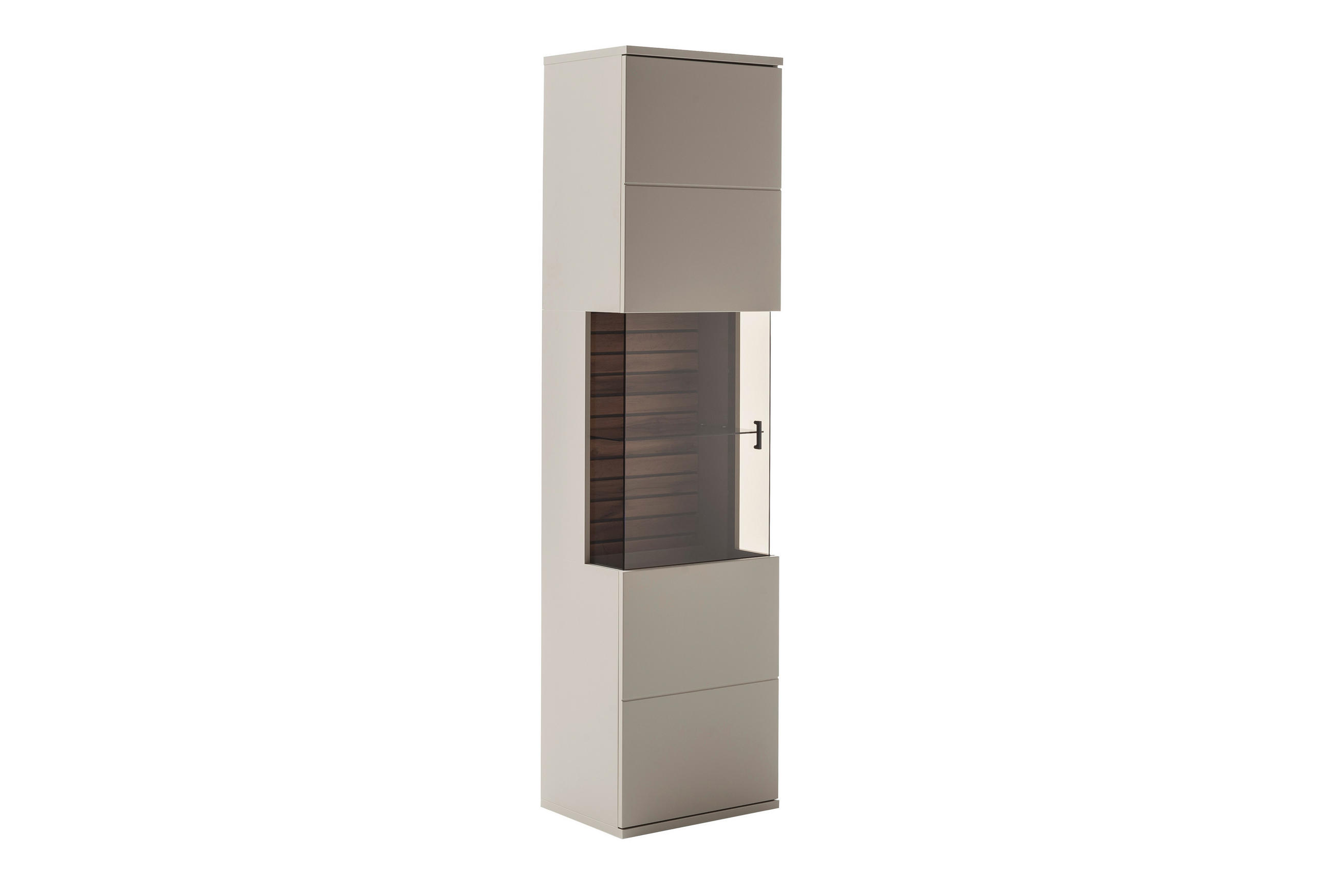 VITRINE  in Eiche Wotan  - Anthrazit/Eiche Wotan, Design, Glas/Holzwerkstoff (50/199/37cm) - Livetastic