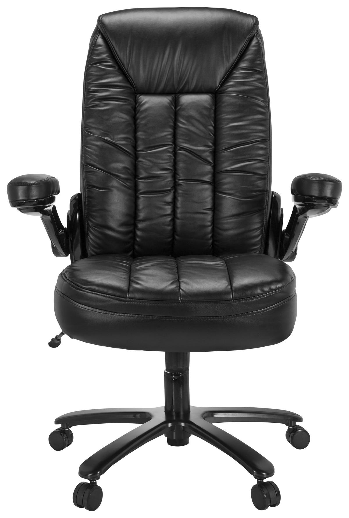 CHEFSESSEL Lederlook Schwarz  - Schwarz, MODERN, Kunststoff/Textil (85/122/82cm) - MID.YOU