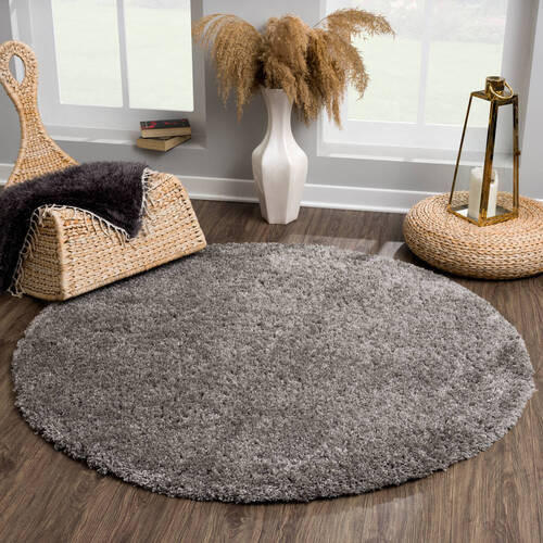 TEPIH VISOKOG FLORA  150/150 cm  tamno siva  Porto  - tamno siva, Konvencionalno, tekstil (150/150cm)