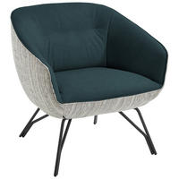 COCKTAILSESSEL - Anthrazit/Petrol, Design, Leder/Textil (76/80/73cm) - Joop!