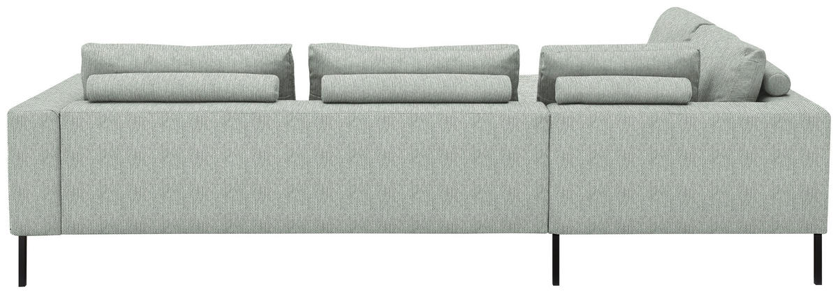 ECKSOFA  in Flachgewebe Grauweiß  270/308 cm  - Grauweiß/Schwarz, Design, Textil/Metall (270/308cm) - Pure Home Lifestyle