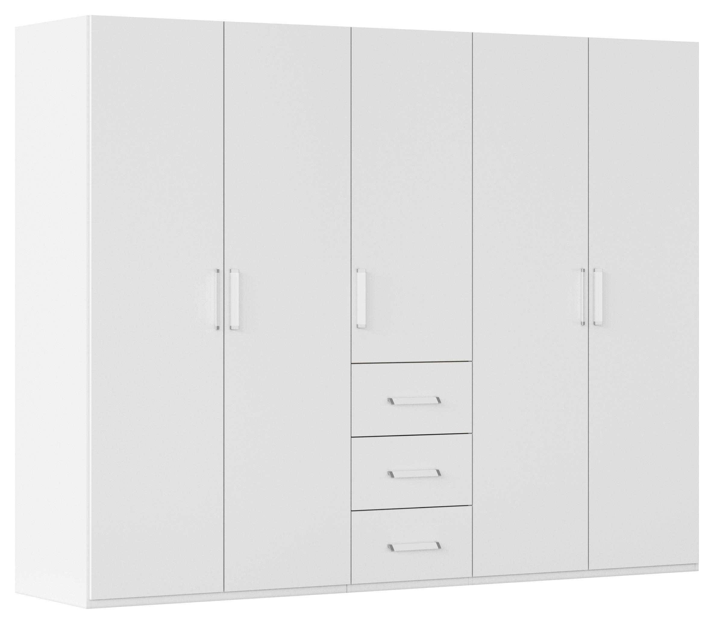 DREHTÜRENSCHRANK 251/197/60 cm 5-türig Weiß  - Weiß, Design, Holzwerkstoff/Kunststoff (251/197/60cm) - Novel