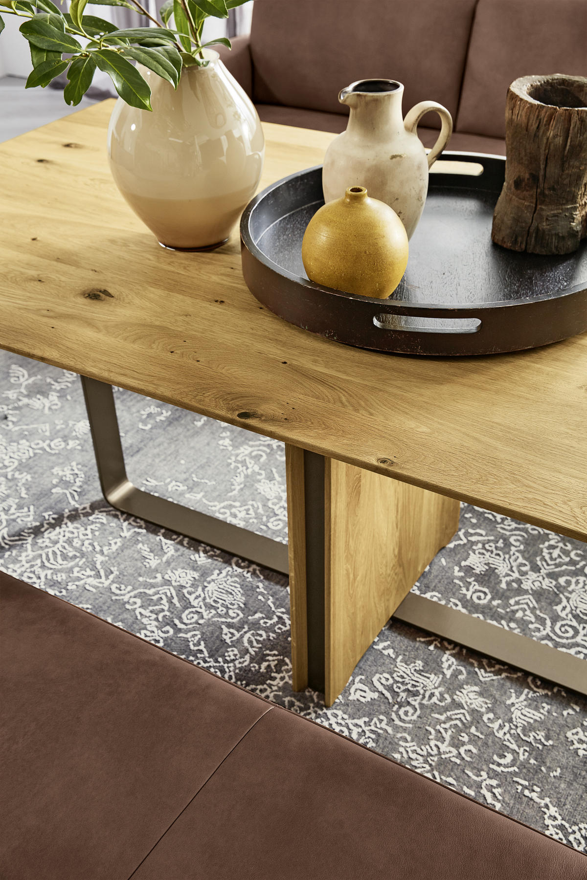 ESSTISCH Eiche massiv rechteckig Eichefarben  - Eichefarben/Bronzefarben, Design, Holz/Metall (200/100/75,2cm) - Musterring