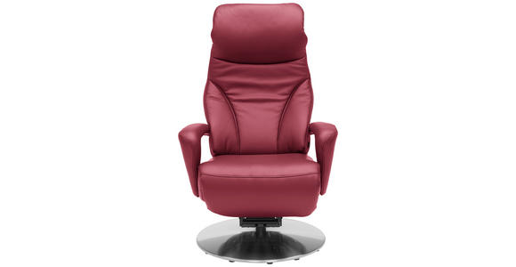 RELAXSESSEL in Leder Bordeaux  - Edelstahlfarben/Bordeaux, Design, Leder/Metall (75/117/88cm) - Dieter Knoll