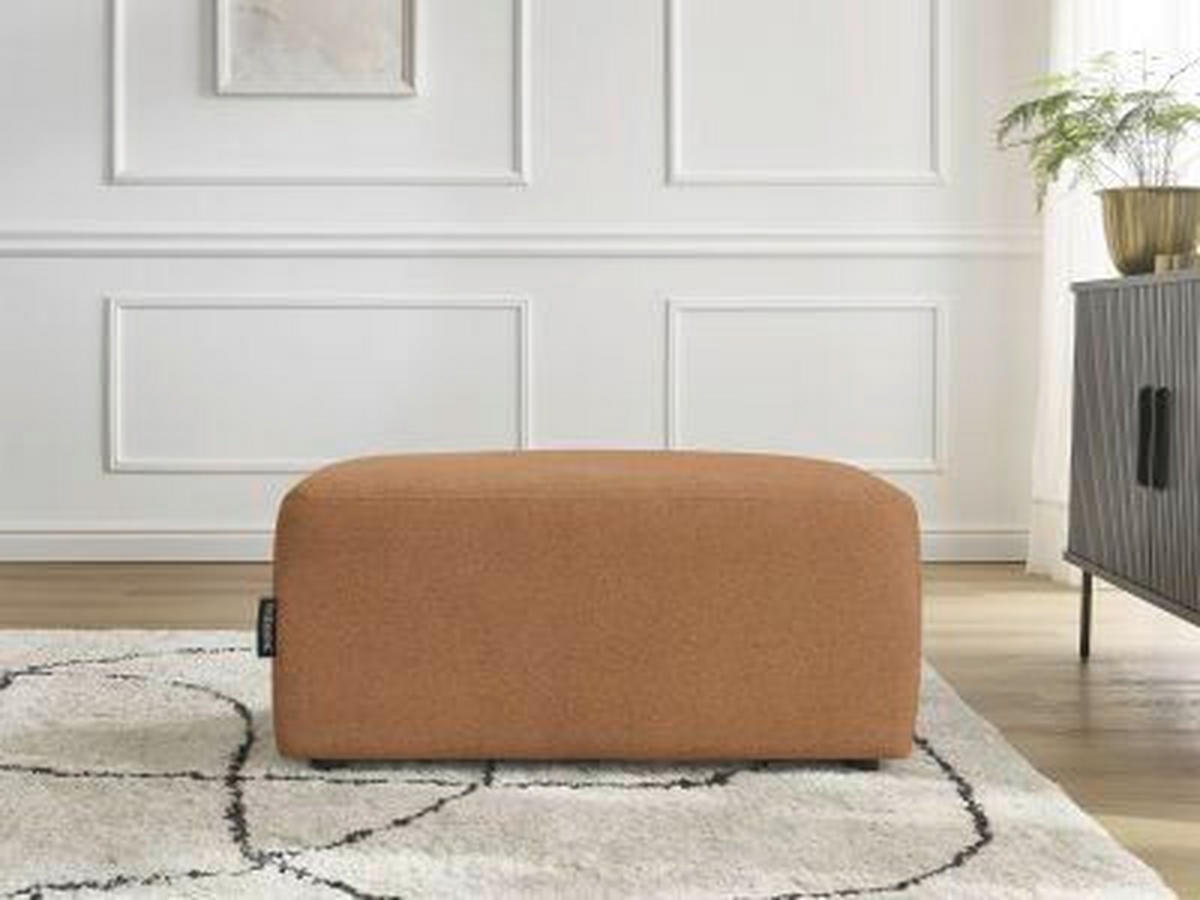 HOCKER ATILLA Flachgewebe Orange  - Schwarz/Orange, MODERN, Kunststoff/Textil (92/44/48cm)