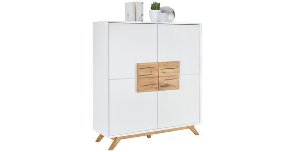 HIGHBOARD 120/133/40 cm  in Weiß, Eichefarben  - Eichefarben/Weiß, Design, Holz/Holzwerkstoff (120/133/40cm) - Xora