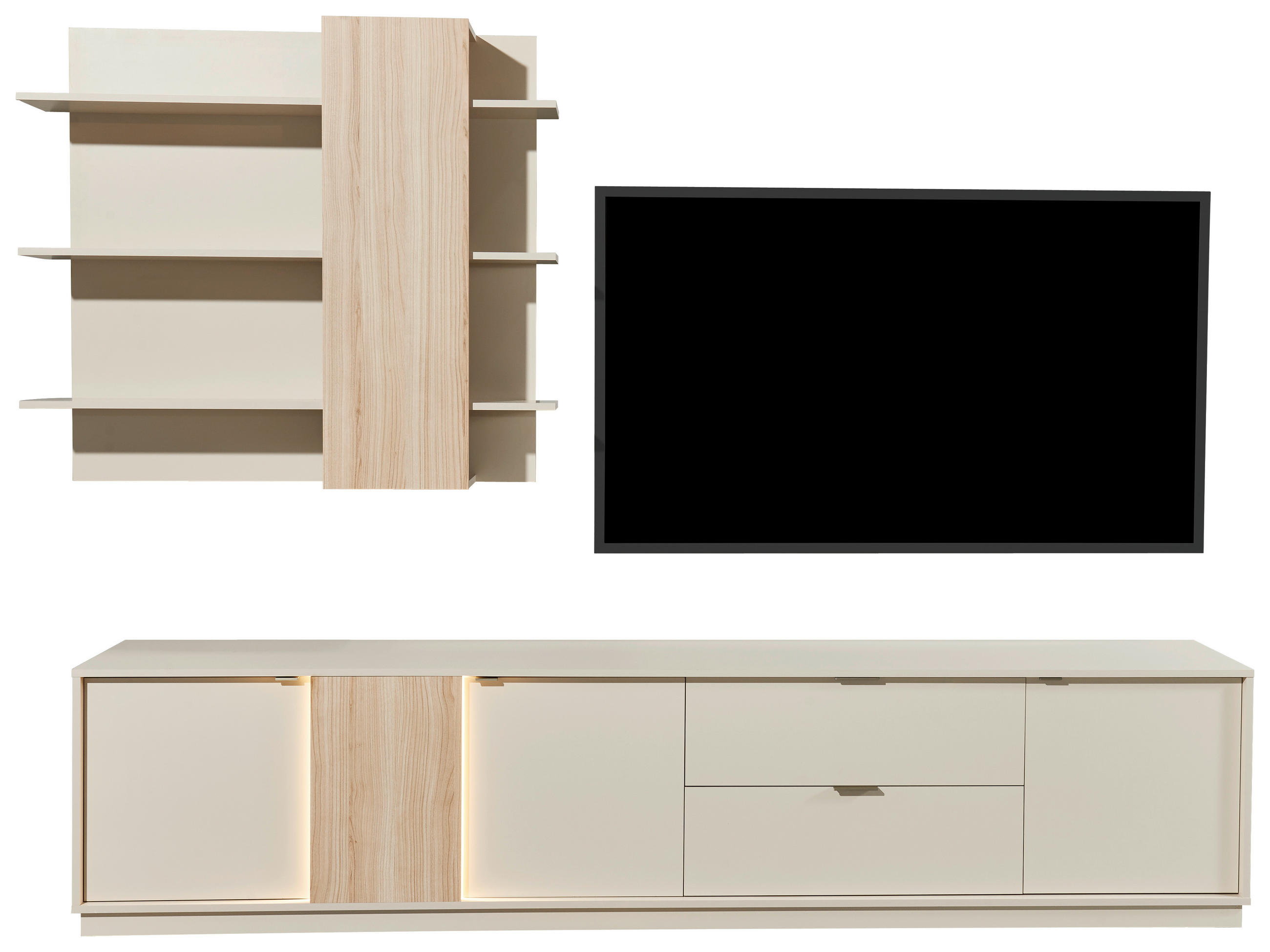 SIDEBOARD  in 193/83/40 cm  - Kaschmir/Silberfarben, Design, Holzwerkstoff/Kunststoff (193/83/40cm) - MID.YOU