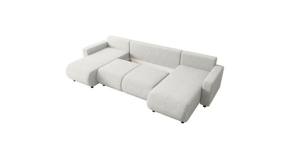 WOHNLANDSCHAFT Creme Webstoff  - Creme/Schwarz, MODERN, Kunststoff/Textil (150/312/150cm) - Xora