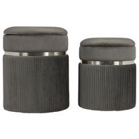 SADA TABURETIEK, 31,5/36/38/44/31,5/36 cm - sivá/strieborná, Konventionell, kov/textil (31,5/36/38/44/31,5/36cm) - MID.YOU