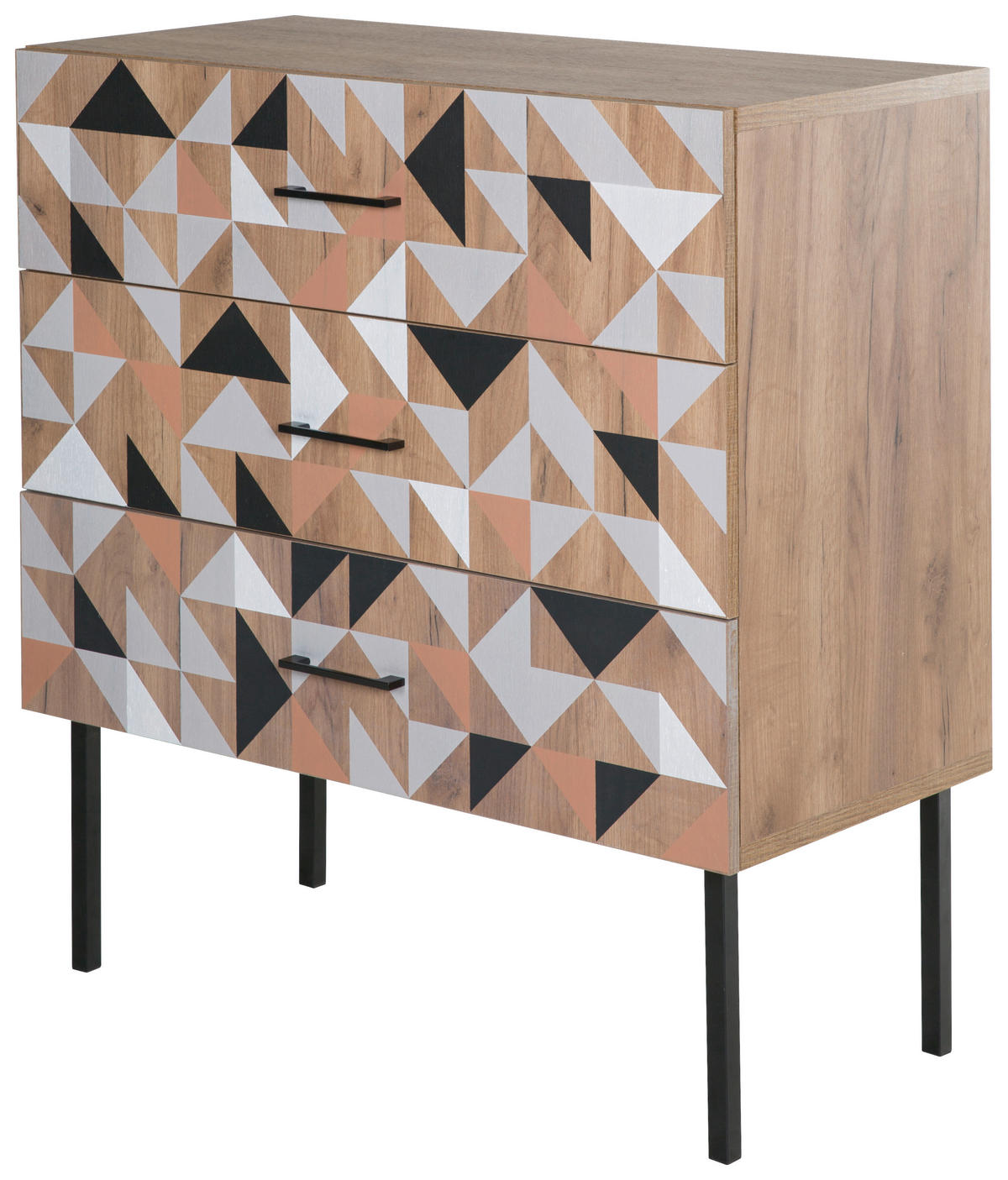 KOMODA, temno rjava  - črna/temno rjava, Konvencionalno, kovina/leseni material (100/105.2/45cm) - MID.YOU