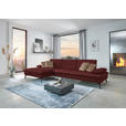 ECKSOFA in Echtleder Rot  - Rot/Schwarz, Design, Leder/Metall (157/325cm) - Dieter Knoll