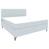 BOXSPRINGBETT 180/200 cm  in Hellgrau  - Hellgrau/Schwarz, KONVENTIONELL, Textil/Metall (180/200cm) - Boxxx