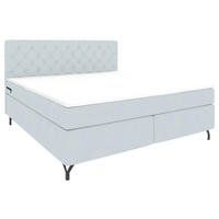 BOXSPRINGBETT 180/200 cm  in Hellgrau  - Hellgrau/Schwarz, Konventionell, Textil/Metall (180/200cm) - Carryhome