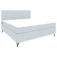 BOXSPRINGBETT 180/200 cm  in Hellgrau  - Hellgrau/Schwarz, KONVENTIONELL, Textil/Metall (180/200cm) - Carryhome