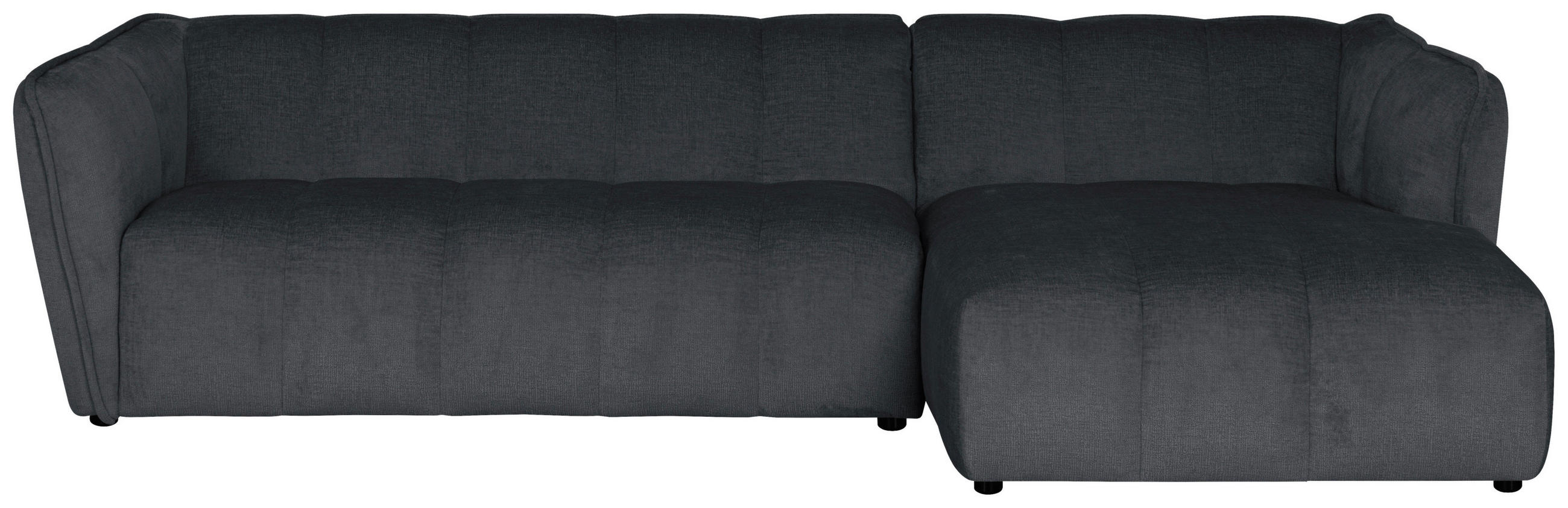 ECKSOFA  LIVOLI Grau Chenille  - Schwarz/Grau, Design, Textil (276/160cm) - MID.YOU