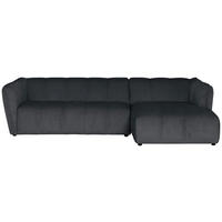 ECKSOFA LIVOLI in Chenille Grau  276/160 cm  - Schwarz/Grau, Design, Textil (276/160cm) - MID.YOU