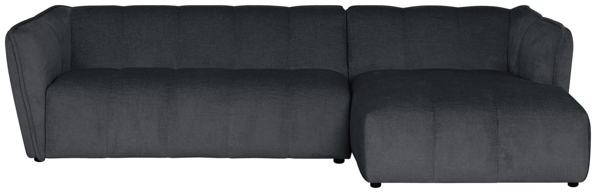 ECKSOFA LIVOLI in Chenille Grau  276/160 cm  - Schwarz/Grau, Design, Textil (276/160cm) - MID.YOU
