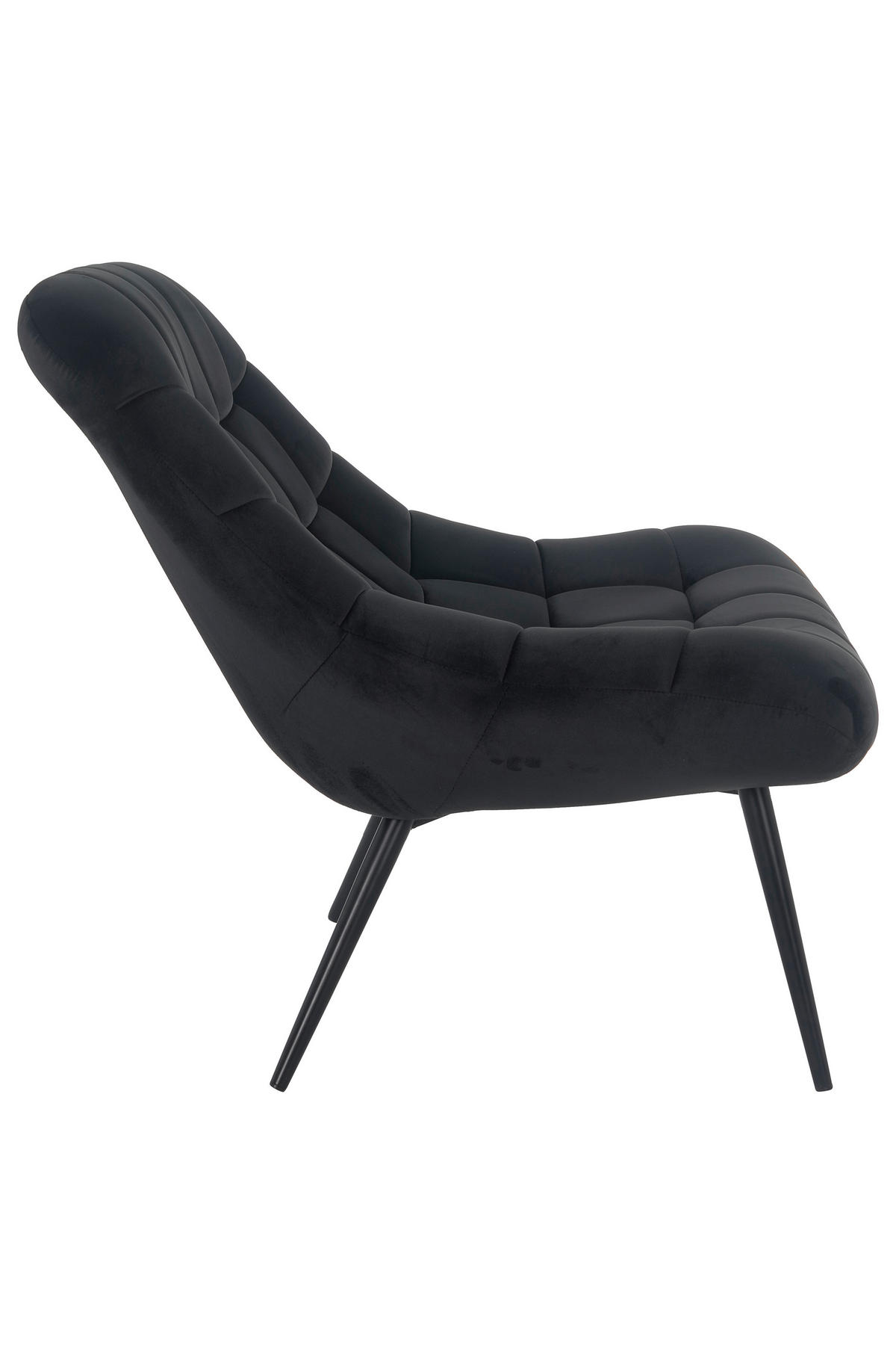 XXL-SESSEL Samt Schwarz    - Schwarz, MODERN, Textil/Metall (76/85,6/85,6cm) - Livetastic