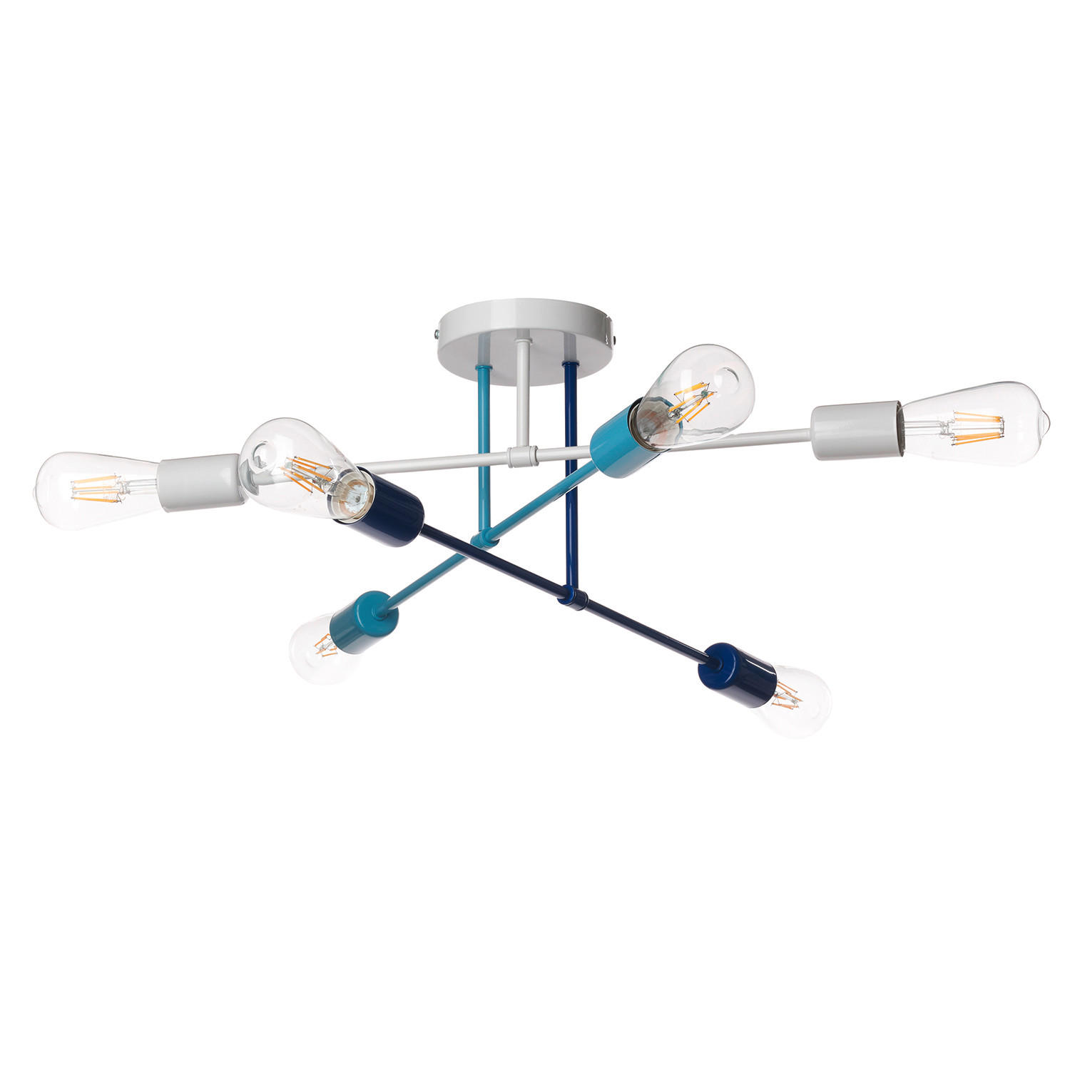 KINDERDECKENLEUCHTE 82/55/25 cm   - Blau/Weiß, Basics, Metall (82/55/25cm)