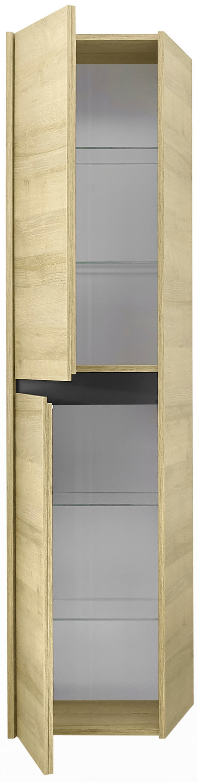 HOCHSCHRANK 38,3/171/33 cm  - Eichefarben, Design, Glas/Holzwerkstoff (38,3/171/33cm) - Musterring