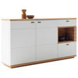 SIDEBOARD Weiß, Wildeiche  180/100/44 cm  - Wildeiche/Anthrazit, Design, Glas/Holz (180/100/44cm) - Novel