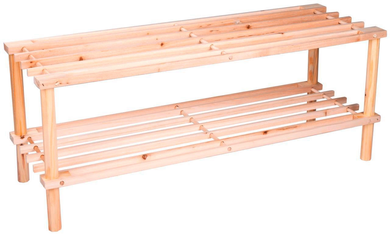 Schuhrost Shoe Rack 2 Ablagen 6 Paar Naturfarben H: 29,5 cm