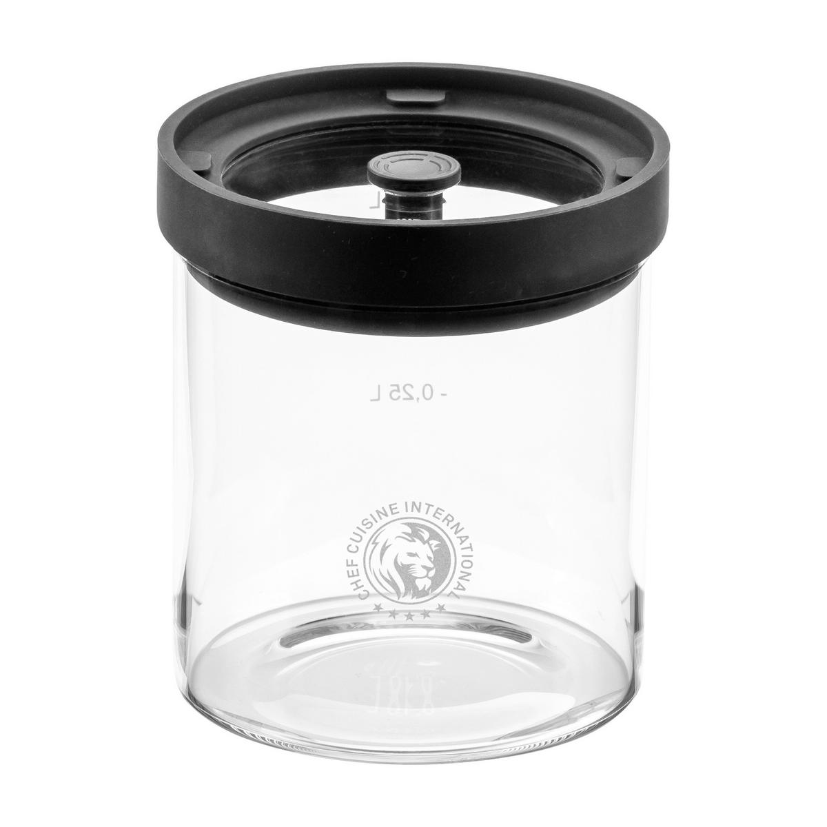 VORRATSGLÄSERSET 3-teilig  - Transparent/Schwarz, Basics, Glas/Kunststoff (21/11,5/30cm) - CHEF CUISINE