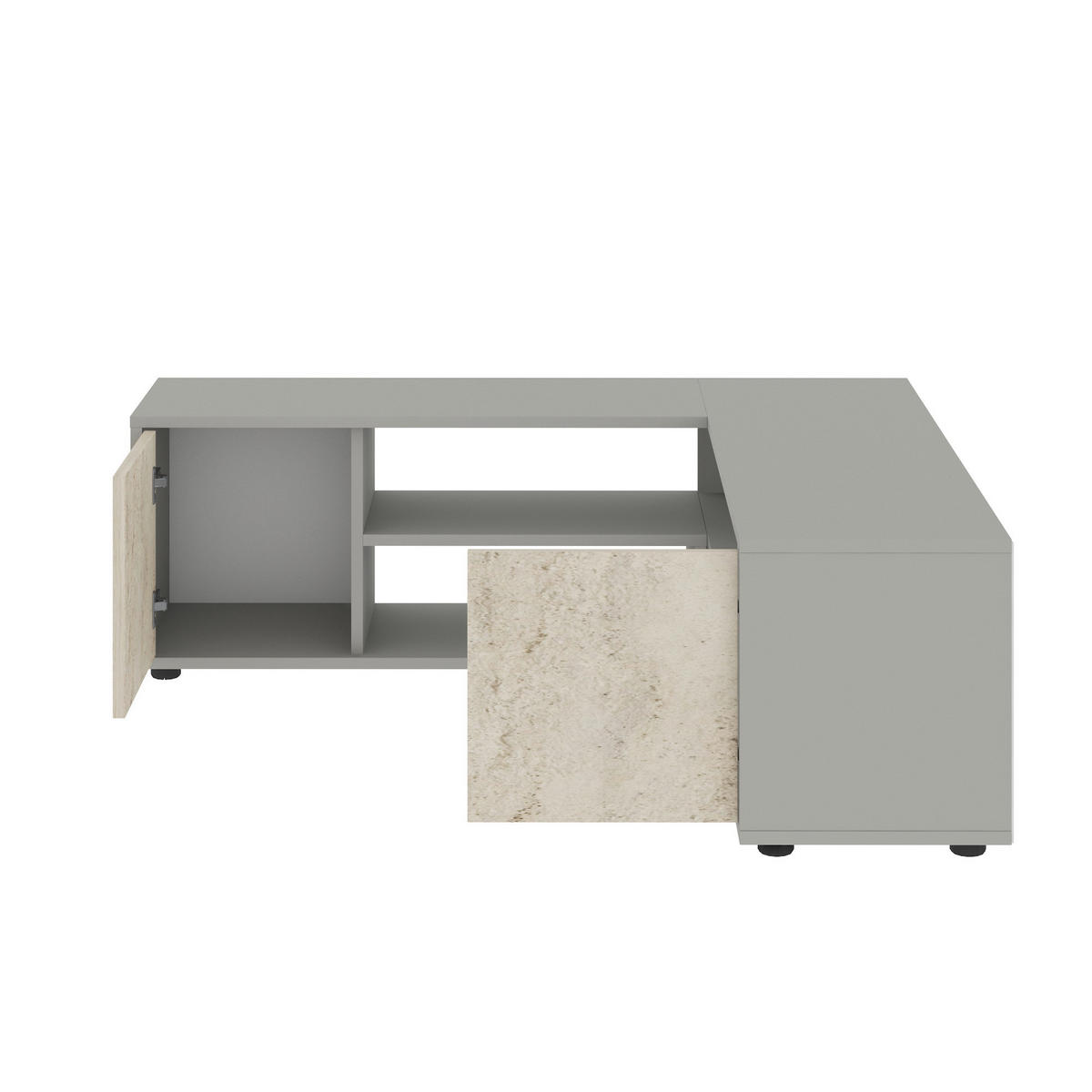 TV-BÄNK 125/40/120 cm  - beige/grå, Design, metall/trämaterial (125/40/120cm) - Livetastic