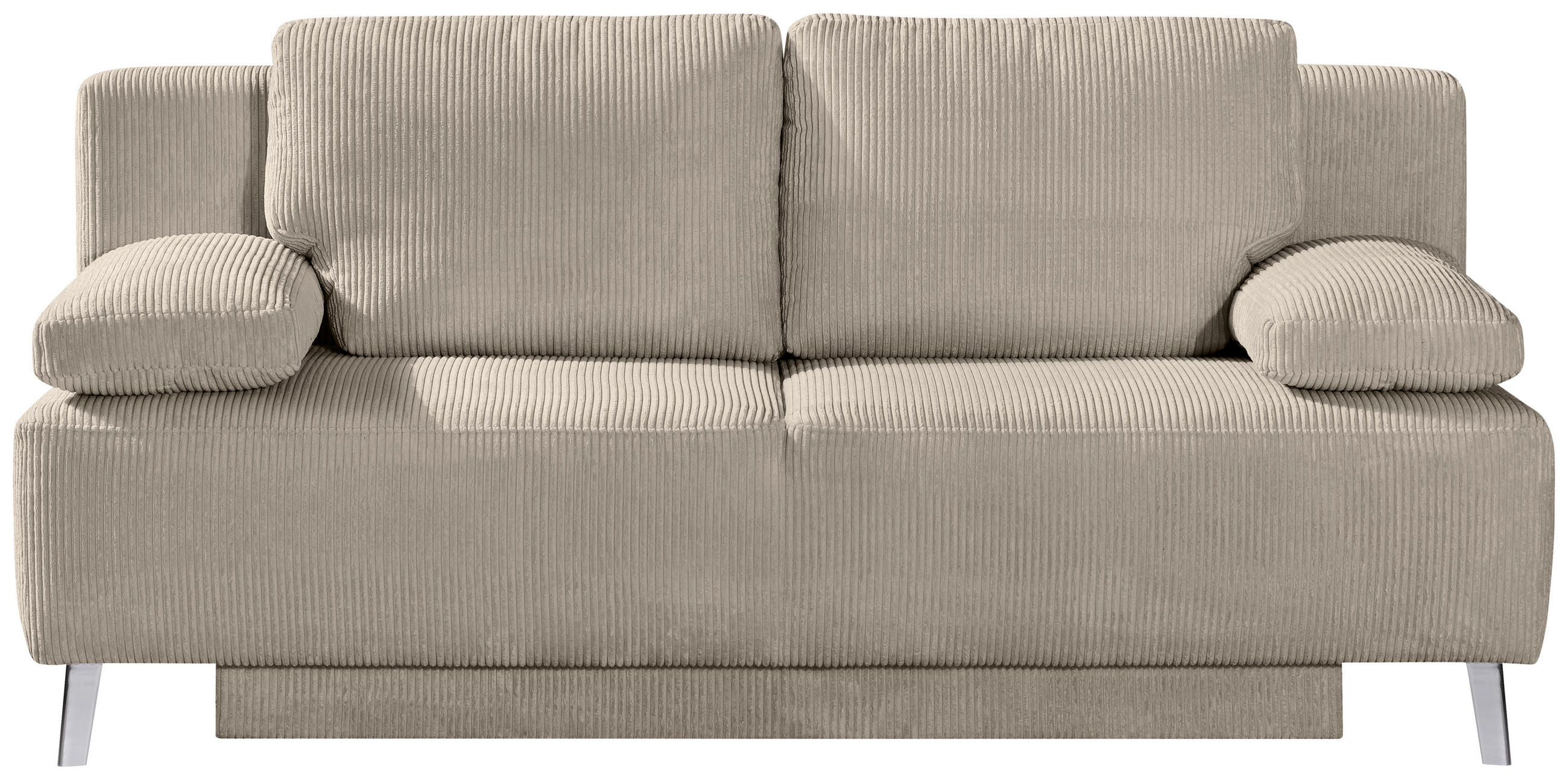 SCHLAFSOFA  in Cord Greige  - Chromfarben/Greige, MODERN, Textil/Metall (197/92/88cm) - Novel