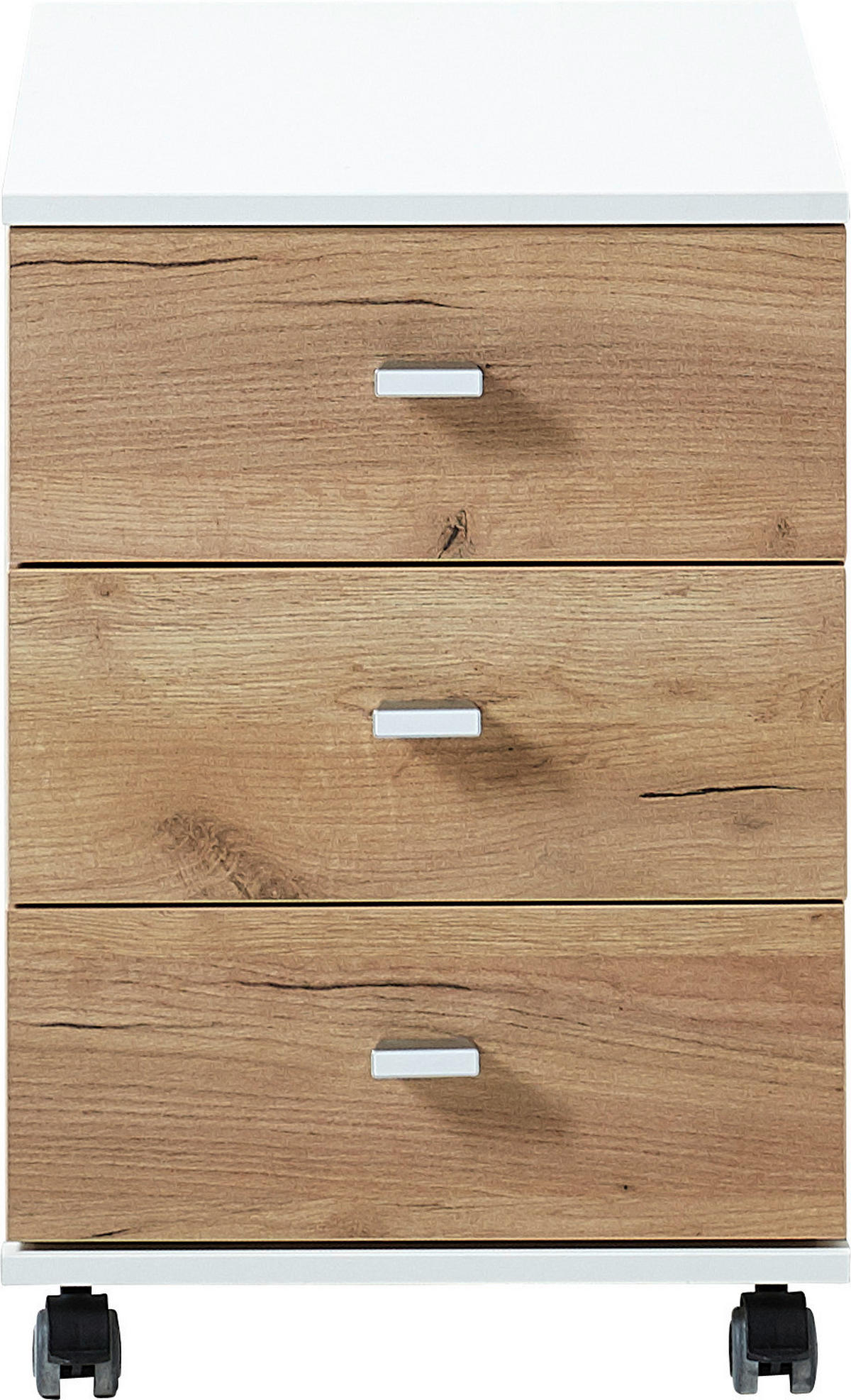 ROLLCONTAINER 40/57/49 cm  - Eichefarben/Silberfarben, Design, Holzwerkstoff/Kunststoff (40/57/49cm) - Germania