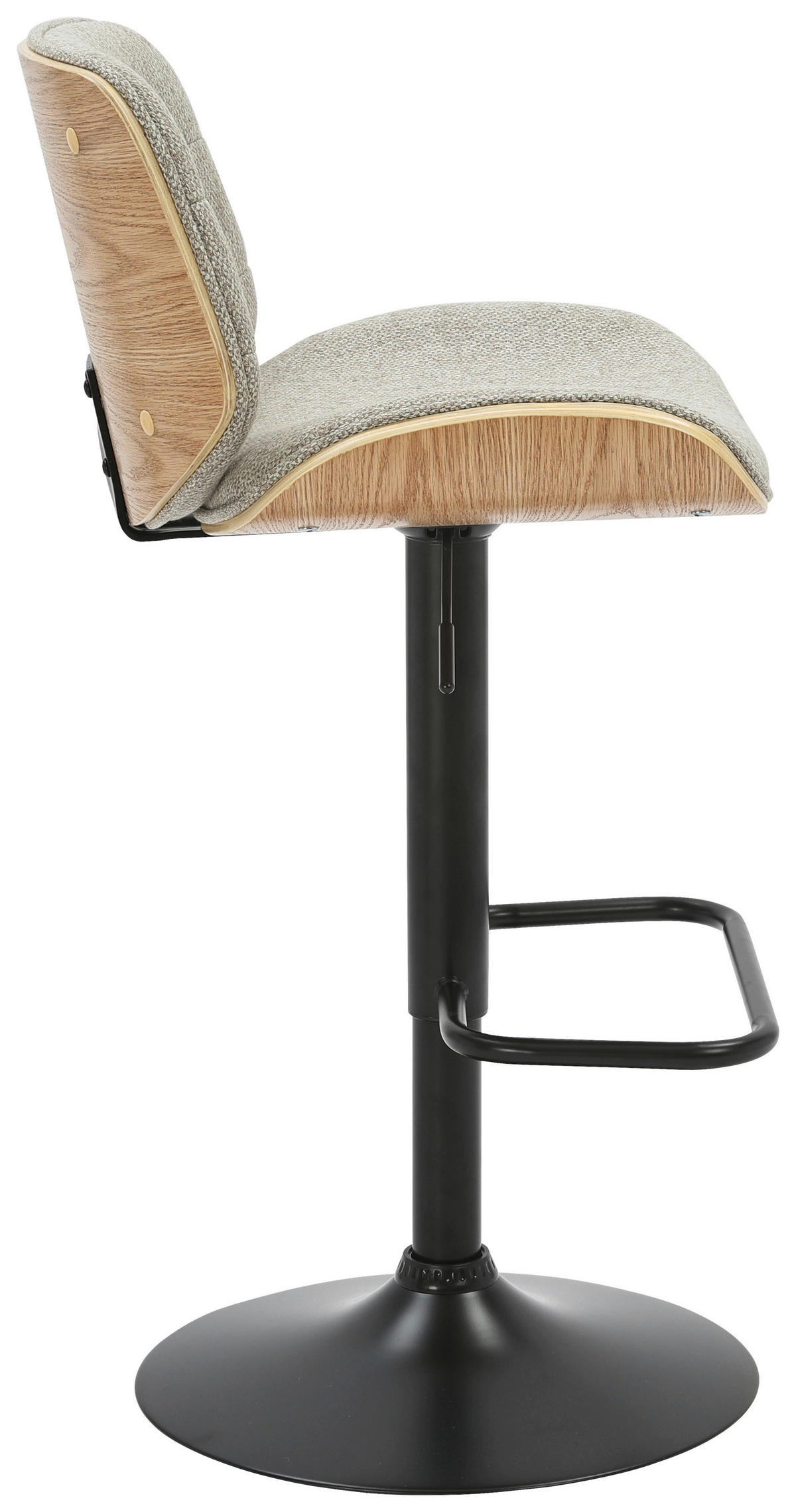 BARHOCKER in Naturfarben, Schwarz, Beige  - Beige/Schwarz, MODERN, Holz/Textil (47/87/109/50cm) - Livetastic