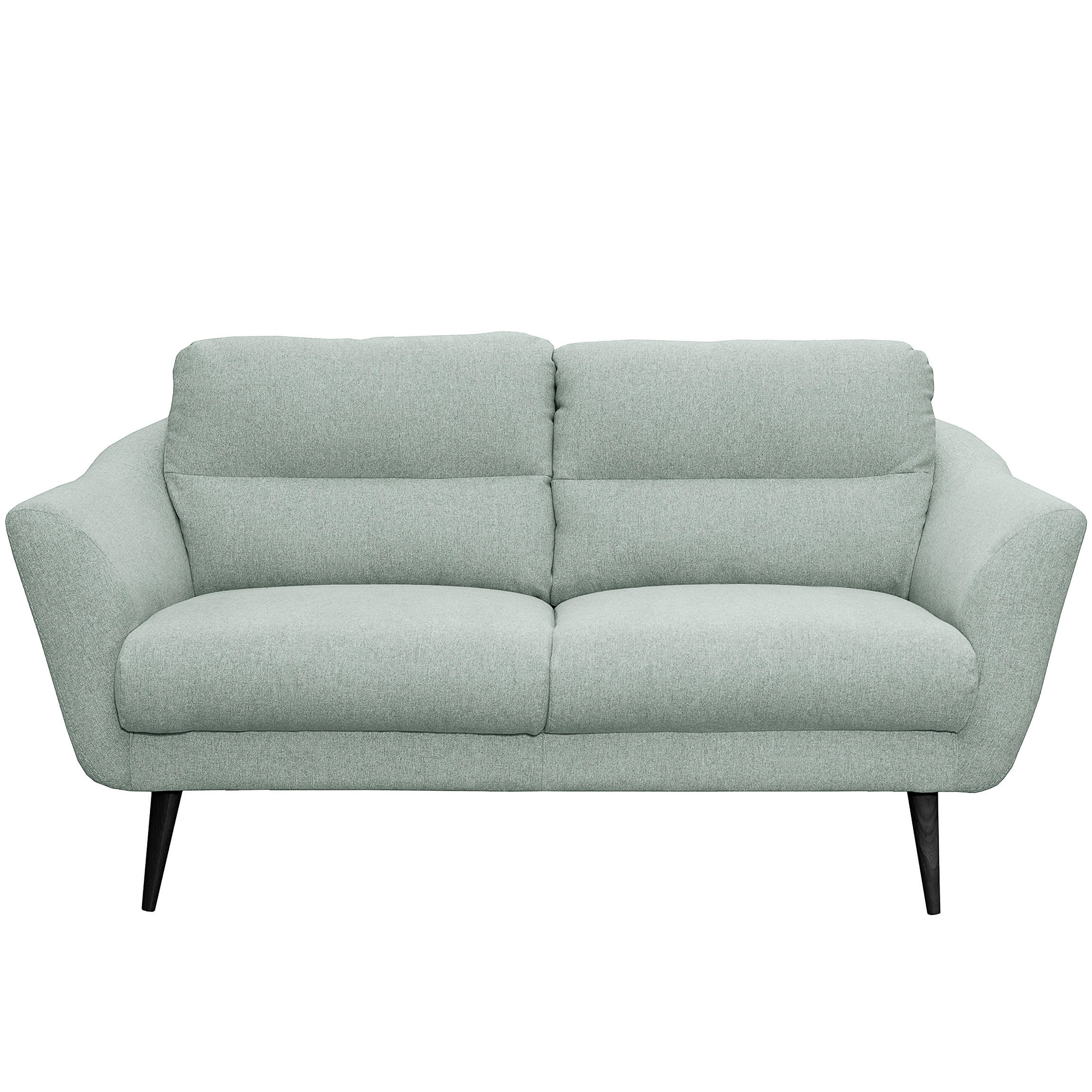 2,5-SITZER Webstoff Hellblau  - Schwarz/Hellblau, Design, Holz/Textil (187/87/88cm) - Livetastic