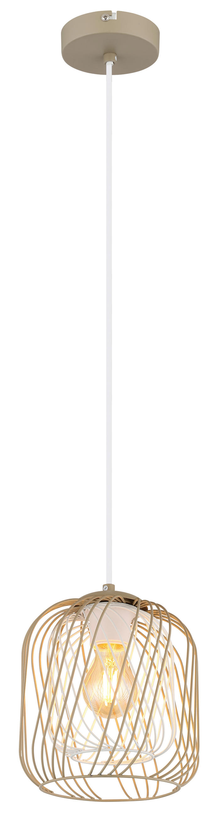 HÄNGELEUCHTE 18/150 cm    - crème/blanc, Basics, métal/matière synthétique (18/150cm) - Globo