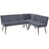 ECKBANK in Metall, Textil Grau  - Schwarz/Grau, Lifestyle, Textil/Metall (195/157cm) - MID.YOU