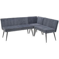 ECKBANK in Metall, Textil Grau  - Schwarz/Grau, Lifestyle, Textil/Metall (195/157cm) - MID.YOU
