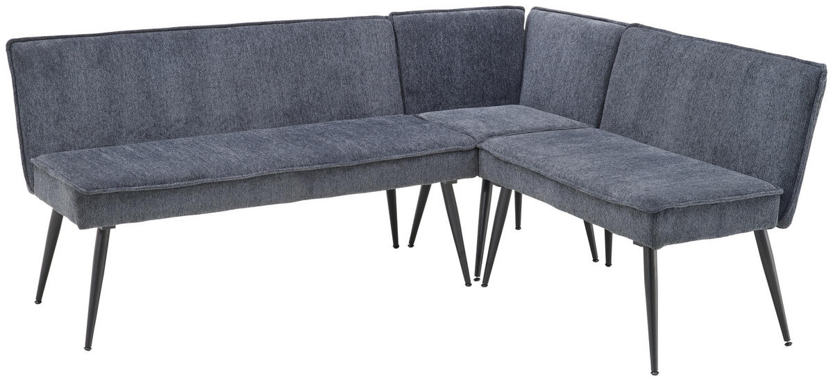 ECKBANK in Metall, Textil Grau  - Schwarz/Grau, Lifestyle, Textil/Metall (195/157cm) - MID.YOU