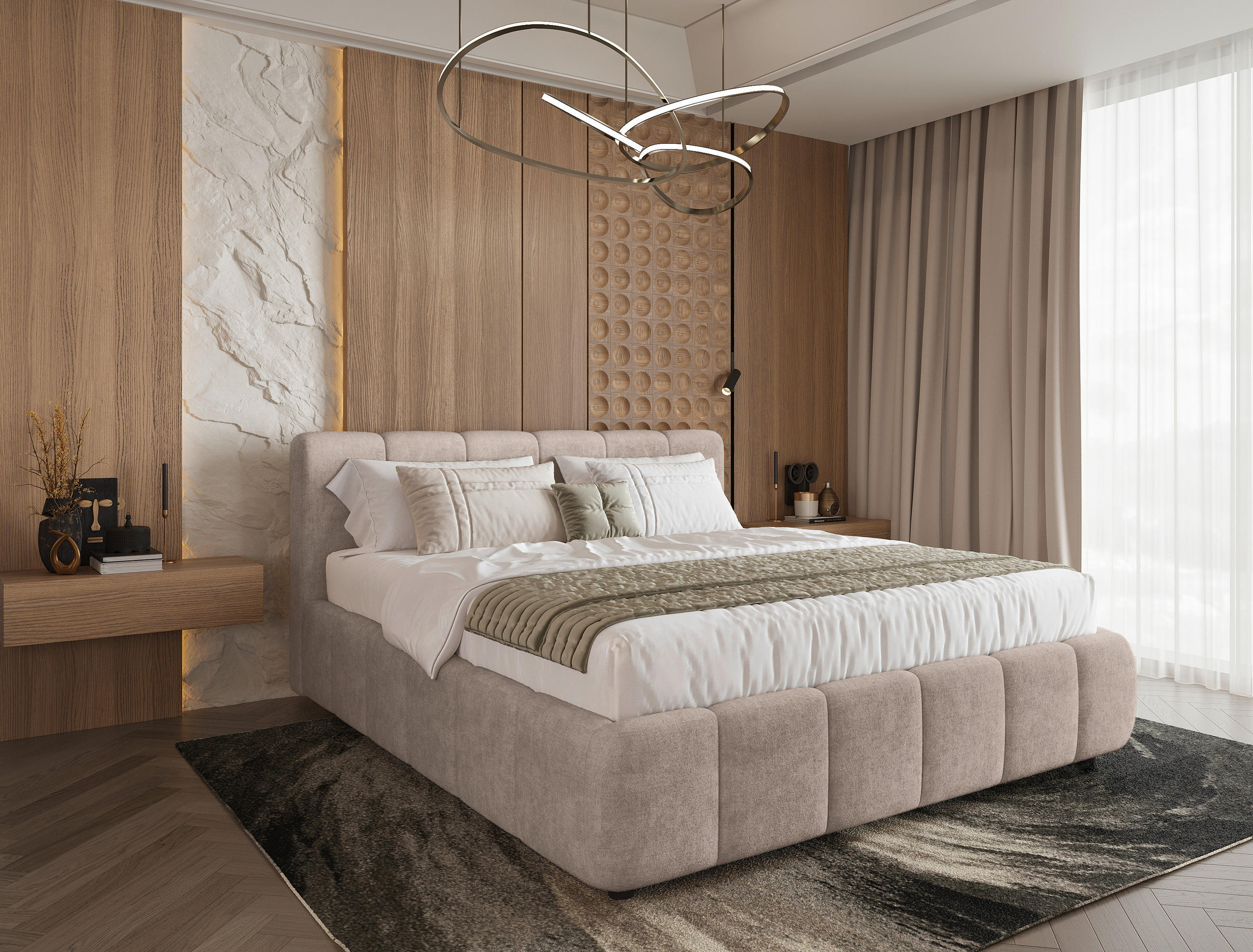 POLSTERBETT 160/200 cm,  in Beige, Lattenrost, Bettkasten,  - Beige/Schwarz, KONVENTIONELL, Holz/Kunststoff (160/200cm) - Boxxx