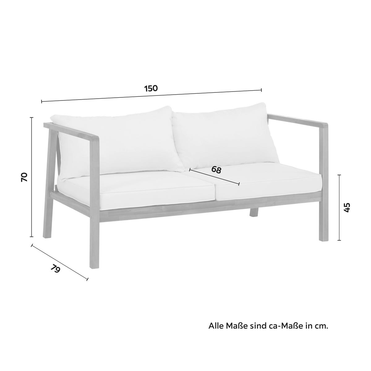 LOUNGE GARNITURA 11 delova  - boja akacije/prirodna boja, Moderno, drvo/tekstil (150/70/79cm) - Bessagi Garden