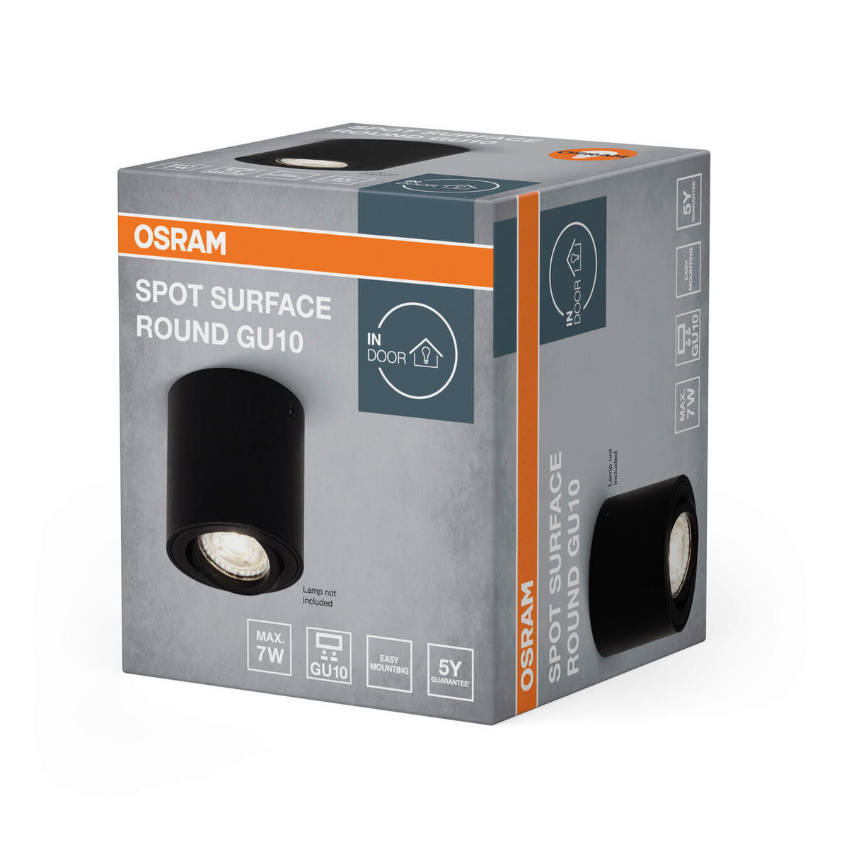 LED-DECKENLEUCHTE 8/9,5 cm   - Schwarz, Basics, Metall (8/9,5cm) - Osram