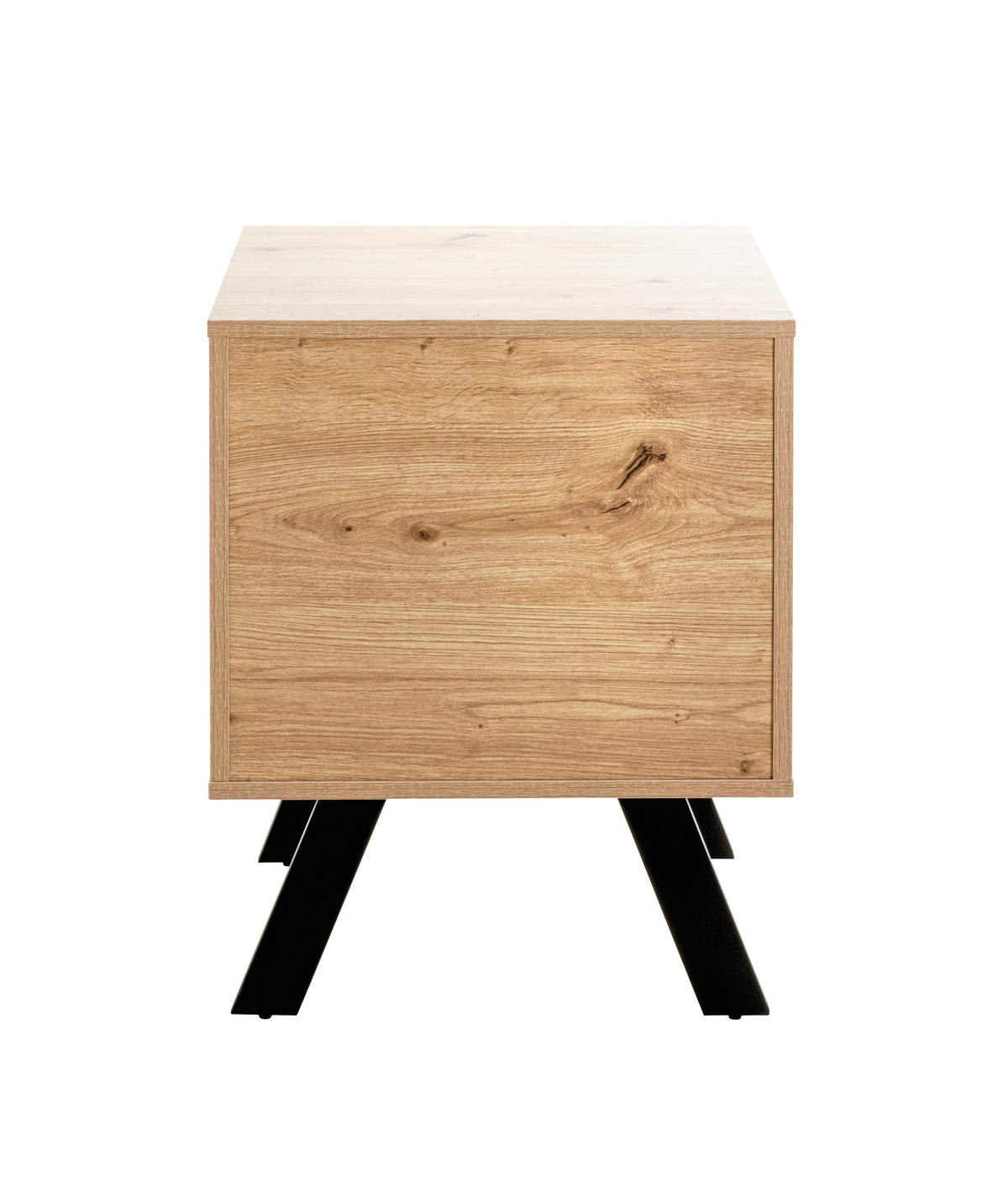 BEISTELLTISCH 45/40/60 cm Eichefarben rechteckig  - Eichefarben/Schwarz, Design, Holzwerkstoff/Metall (45/40/60cm)