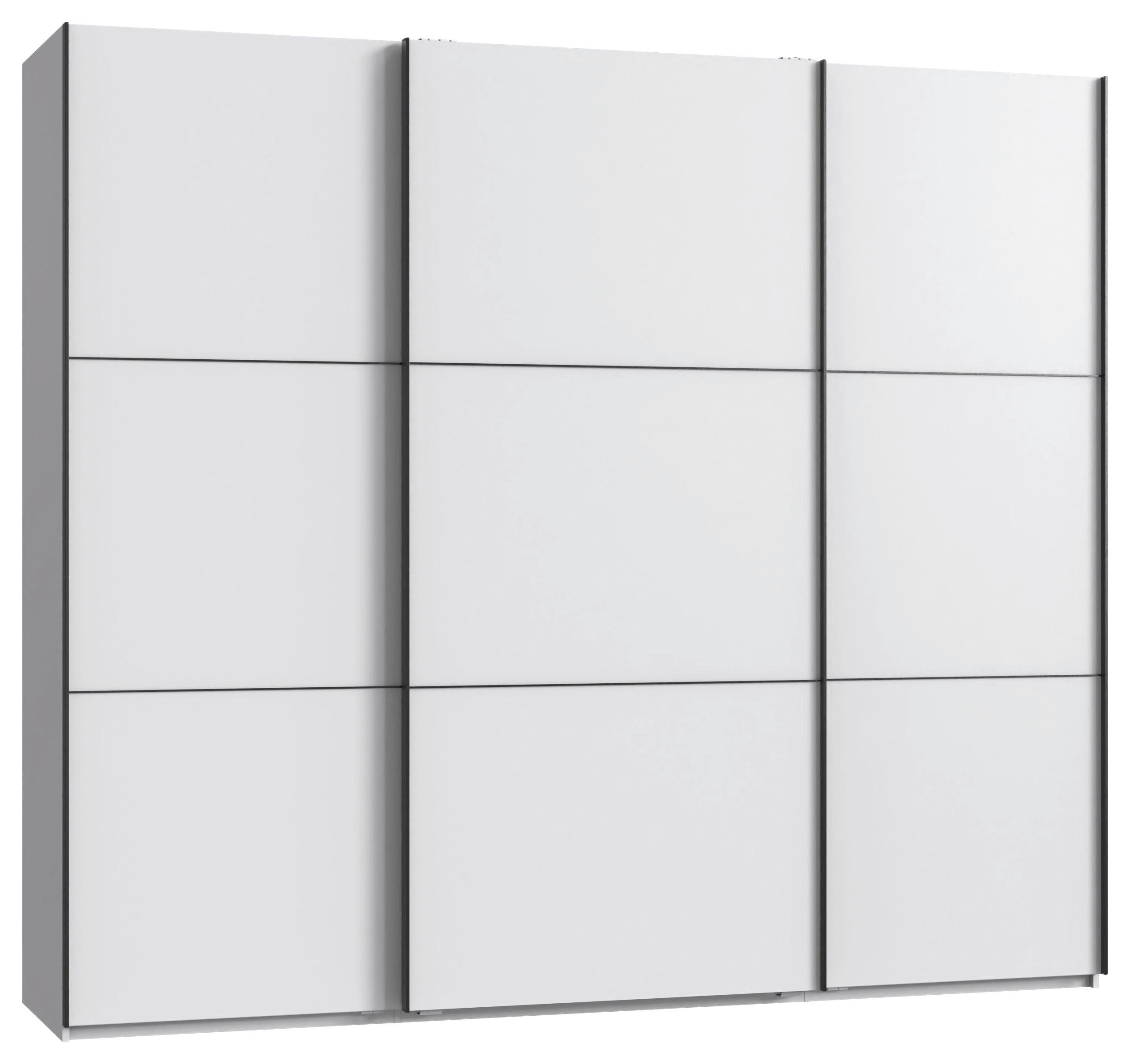 SCHWEBETÜRENSCHRANK 250/216/65 cm 3-türig Schwarz, Weiß  - Schwarz/Weiß, KONVENTIONELL, Holzwerkstoff/Metall (250/216/65cm) - Stylife