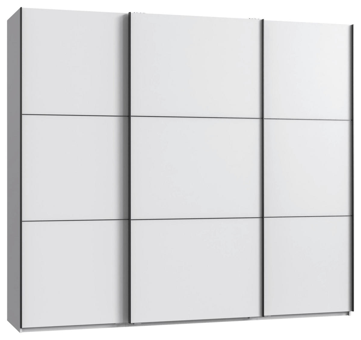 SCHWEBETÜRENSCHRANK 250/216/65 cm 3-türig Schwarz, Weiß  - Schwarz/Weiß, KONVENTIONELL, Holzwerkstoff/Metall (250/216/65cm) - Stylife