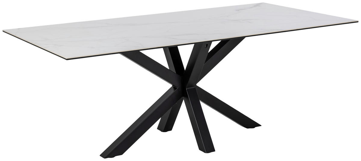 STOL ZA BLAGOVAONICU  bijela  metal, keramika      - bijela/crna, Konvencionalno, metal/keramika (200/100/75,5cm) - Livetastic