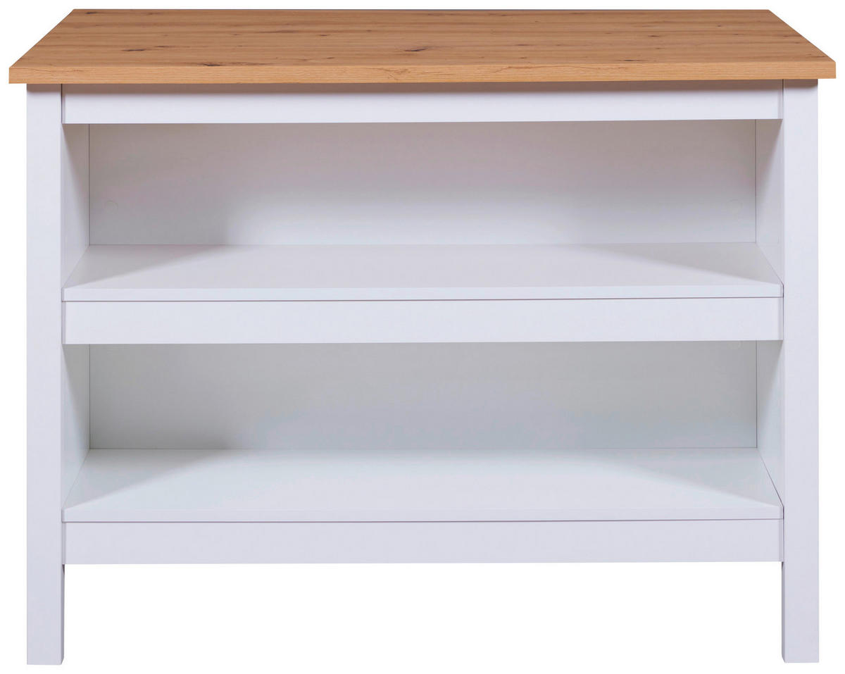 ÎLOT DE CUISINE   in Weiss, Eiche Artisan  - Weiss/Eiche Artisan, Konventionell, Holz/Holzwerkstoff (124/91,5/75cm) - MID.YOU