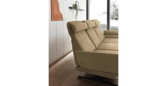 ECKSOFA  in Flachgewebe Senfgelb  279-327/176-217 cm  - Senfgelb/Schwarz, Design, Textil/Metall (279-327/176-217cm) - Dieter Knoll